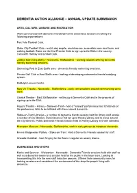 Dementia Action Alliance – Annual Update Submission