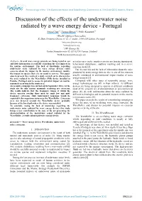 Discussion of the Effects of Underwater Noise Radiated by a Wave Energy