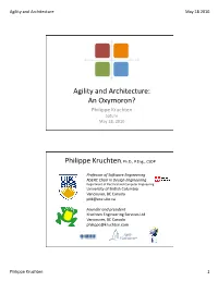Software Architecture and Agility
