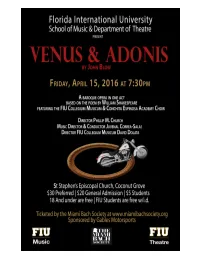 Venus and Adonis SSCM Program