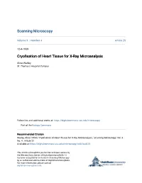 Cryofixation of Heart Tissue for X-Ray Microanalysis