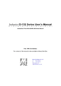 Industio CI-132 Series User's Manual