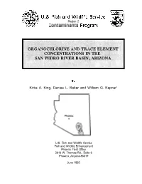 Organochlorine and Trace Element Concentrations in the San Pedro
