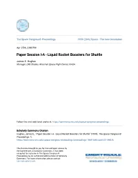 Paper Session I-A - Liquid Rocket Boosters for Shuttle
