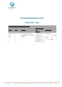 Programme Decision E-Gvap