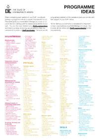 Programme Ideas Different Detachments You • Astronomy • Photography Return
