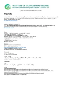 Resources for Further Reading & Study