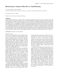 Biomechanics Analysis of Barefoot Vs. Shod Running