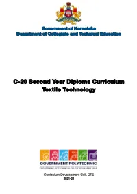 C-20 Second Year Diploma Curriculum Textile Technology