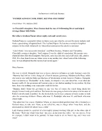 Interview with Lady Soames “FATHER ALWAYS CAME FIRST, SECOND and THIRD”