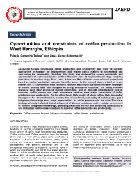 JAERD Opportunities and Constraints of Coffee Production in West