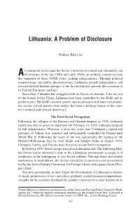 Lithuania: a Problem of Disclosure