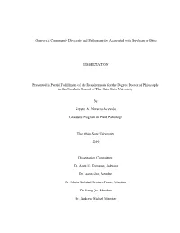 Oomycete Community Diversity and Pathogenicity Associated with Soybean in Ohio DISSERTATION Presented in Partial Fulfillment Of