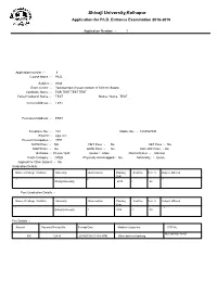 Shivaji University,Kolhapur Application for Ph.D