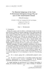 The Maximal Subgroups of the Finite 8-Dimensional Orthogonal Groups /Xl: (9) and of Their Automorphism Groups
