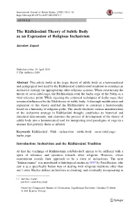 The Rādhāsoāmī Theory of Subtle Body As an Expression of Religious Inclusivism