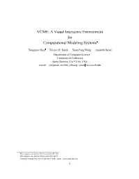 VCME: a Visual Interactive Environment for Computational Modeling Systems