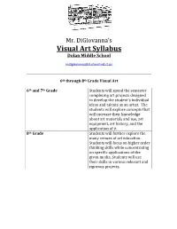 Visual Art Syllabus Dolan Middle School