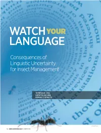 Consequences of Linguistic Uncertainty for Insect Management