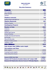 DWCS RECORD Key Data Summary Projects 951 ROV Assisted 394