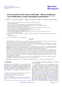 Hot Horizontal Branch Stars in NGC 288 – Effects of Diffusion and Stratification on Their Atmospheric Parameters