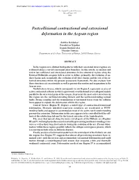 Postcollisional Contractional and Extensional Deformation in the Aegean Region