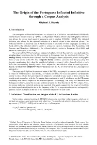 The Origin of the Portuguese Inflected Infinitive Through a Corpus Analysis