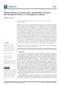 The Reception of Hosea 1–3 Through the Centuries