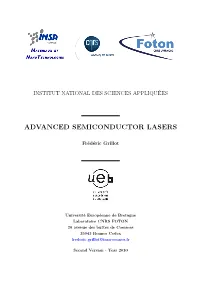 Advanced Semiconductor Lasers