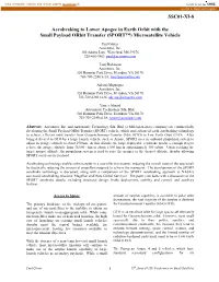 Aerobraking to Lower Apogee in Earth Orbit with the Small Payload Orbit Transfer (SPORT™) Microsatellite Vehicle