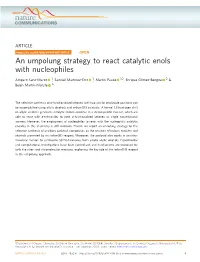 An Umpolung Strategy to React Catalytic Enols with Nucleophiles