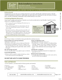 Brick Installation Instructions DESIGNED by NATURE