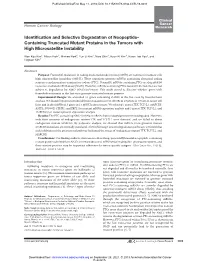 Containing Truncated Mutant Proteins in the Tumors with High Microsatellite Instability