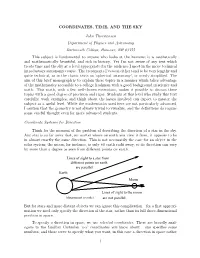 COORDINATES, TIME, and the SKY John Thorstensen