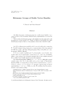 Holonomy Groups of Stable Vector Bundles