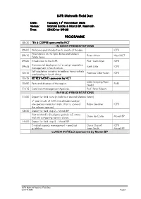 ICFR Melmoth Field Day Field Day Field
