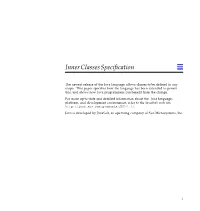 Inner Classes Specification