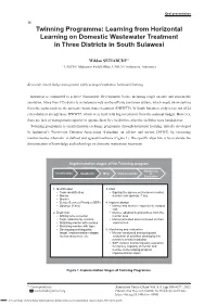 Learning from Horizontal Learning on Domestic Wastewater Treatment in Three Districts in South Sulawesi