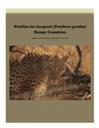 Panthera Pardus) Range Countries