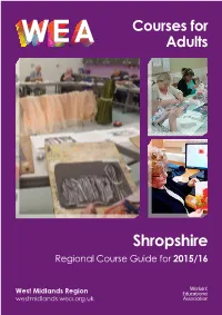 Shropshire Regional Course Guide for 2015/16