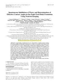 Spontaneous Imbibition of Water and Determination of Effective Contact Angles in the Eagle Ford Shale Formation Using Neutron Imaging