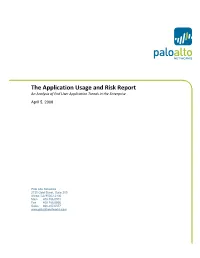 The Application Usage and Risk Report an Analysis of End User Application Trends in the Enterprise