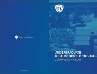 Undergraduate Torah Studies Program Comparison Chart