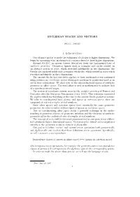Euclidean Spaces and Vectors