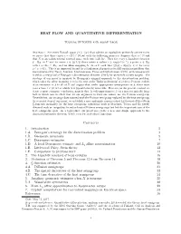 HEAT FLOW and QUANTITATIVE DIFFERENTIATION Contents 1