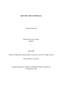 Keynes and Australia