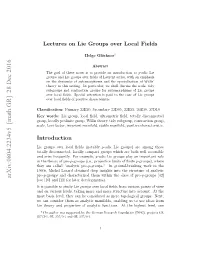 Lectures on Lie Groups Over Local Fields