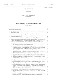 Minutes of the Sitting of 10 March 2009 (2009/C 234 E/02)