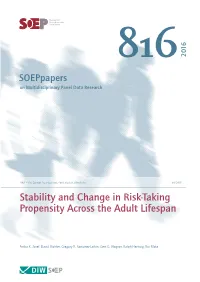 Stability and Change in Risk-Taking Propensity Across the Adult Lifespan