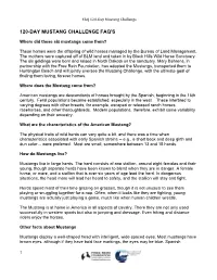 120-Day Mustang Challenge Faq's